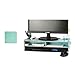 FlashEagle Desktop Monitor Stand Blue Wooden Desktop Monitor Riser and Keyboard Stand Organizer for TV Laptop Desktop Computerthumb 3