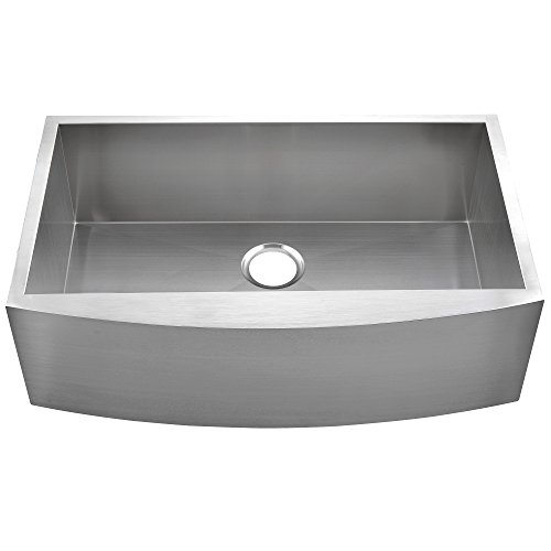 Comllen 36 Inch Handmade Apron Single Bowls 16 Gauge Stainless Steel Undermount Farmhouse Sink