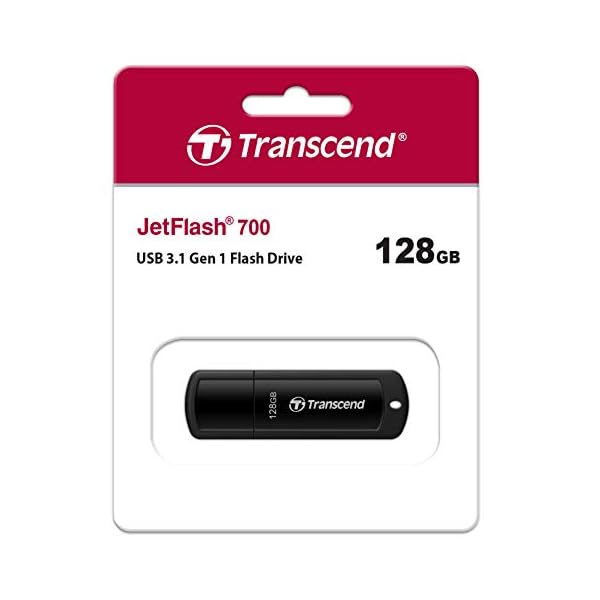 Transcend 128GB JetFlash 700 USB 3.1 Gen 1 USB Stick TS128GJF700, Schwarz – Bild 4