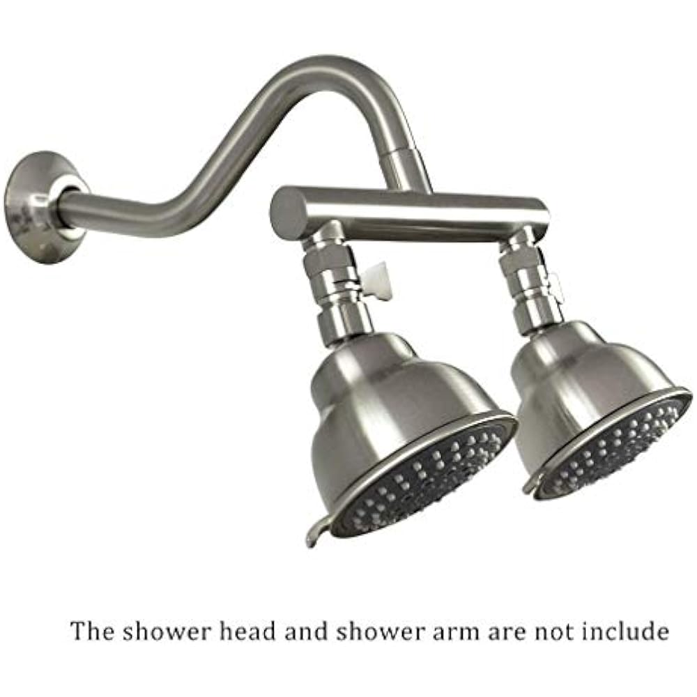 Shower Head Manifold With Double Outlet And Shut Off Valves For Dual