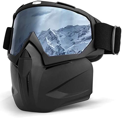 Smarcent Ski Snowboard Snowmobile Goggles Mask Motorcycle Goggles Mask Protect Padding Helmet Sunglasses