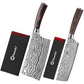 Sunnecko Chinese Cleaver Knife Set for Restaurant