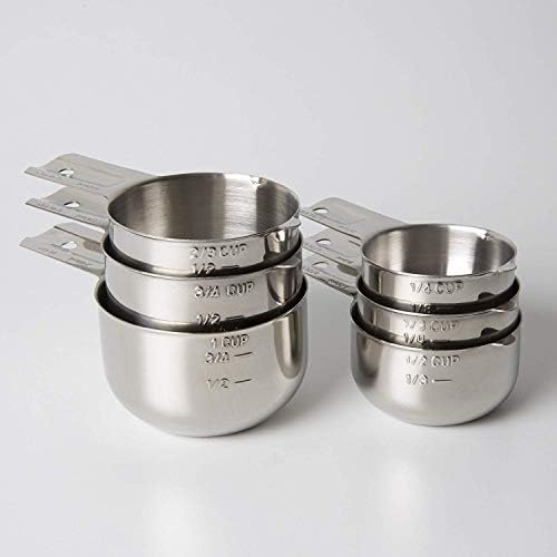KitchenMade Measuring Cups Stainless Steel 6 Piece Stackable Set (Limited Edition)