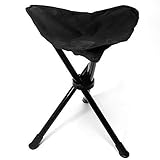 DiKoMo Portable Tripod Camping Stool Folding Lightweight 3 Leg Camping Slacker Chair Heavy Duty Foot Rest Seat for Camping Fishing Hiking Queueing Hunting