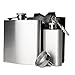BODAA PREMIUM Stainless Steel Hip Flask Gift Set For Men/Women For Liquor/Whiskey Plus 2oz Mini Flask, Funnel and Leather Cover 100% Leak Proof SS304 18/8.