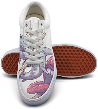 QJSY Mens' Fashion Canvas Sneaker Use Chopsticks To Eat Shark Low Cut Canvas Sports Shoes