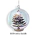 Glass Ball Ornament – Light Up Glass Christmas Ornament with a Glittery, Hand-Painted Christmas Tree Design - White Glitter Snow Inside with a LED Candle – Fun Confetti Glitter Xmas Tree