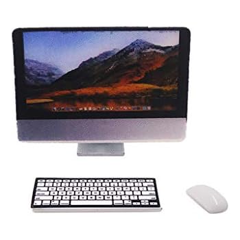 Xuways 1:12 Scale Miniature Computer Keyboard Mouse Set 3PCS Toys Dollhouse Decoration Accessories for Kids Toddlers Pre-K