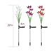 Solar Lights Outdoor - （3 Pack）Outdoor Solar Garden Stake Lights with 12 Lily Flower,Multi-Color Changing Solar Flower Lights for Garden/Patio/Yard Decoration