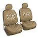 Leader Accessories Auto Universal Tan Car Seat Covers Set 17pcs Combo Pack with Airbag - Front and Rear with 4 Shoulder Pads