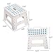 Dporticus 8 Inch Super Strong Folding Step Stool with Handle 300 LB Capacity for Adults, Toddlers and Kids, Kitchen, Garden, Bathroom White