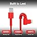 FOXSUN iPhone Charger Cable 6FT Lightning Cable Right Angle 90 Degree Apple MFi Certified Nylon Braided Apple Charging Cord Compatible with iPhone 11 Xs Max X XR 8 7 6s 6 Plus SE 5 5s, iPad, iPod-Red