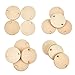 Hicarer Pack of 100 Christmas Wooden Tags with 2 Holes Round Wooden Discs and 100 Pieces S Hook Connectors for Birthday Boards, Chore Boards and Crafts