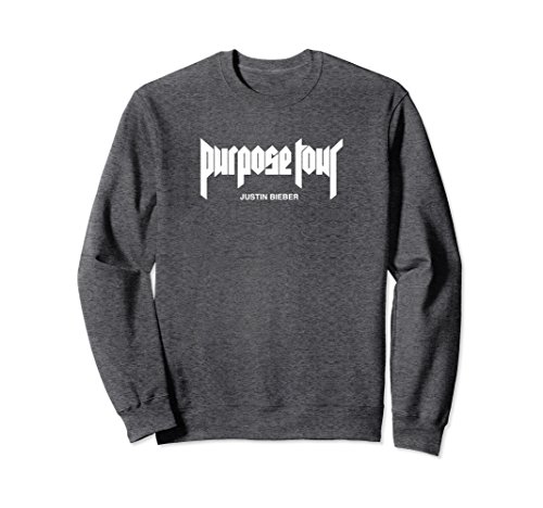 Unisex Justin Bieber White Purpose Tour Merch Logo Sweatshirt Small Dark Heather