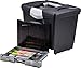 Storex Portable File Storage Box with Drawer Tray, Latch Lid, Letter Size, Black (61523U01C)