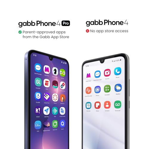 Gabb Phone 4: The Perfect First Phone for Kids - Safe Apps, No Social Media/Internet Browser, GPS Tracking, Parental Controls, Talk & Text, 30 Activation Fee