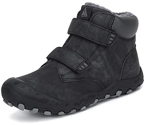 Mishansha Winterschuhe Jungen Mädchen Winterstiefel Kinder Schneestiefel Warm Winter Stiefel Winterboots Schneeboots Kinderstiefel Thermostiefel Wanderschuhe Schwarz,Gr.35