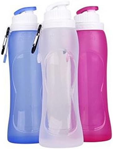 Captain Crafts Collapsible Silicone Water Bottles,Foldable Sports Camping Silicone Bottle 500ML(S3)