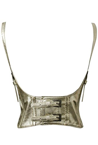 Alivila.Y Fashion Faux Leather Underbust Waist Belt Corset AS577-Gold