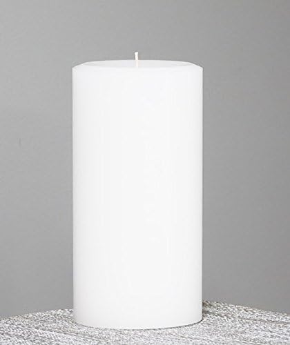 Mister Candle - 4" x 8" White Pillar Candles (Set of 2) Unscented Hand Made Premium Pillars