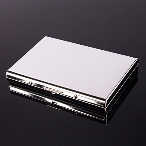 Oushil High-Grade Light Metal Business Card Holders Case for ID Cards,Bank Cards, Prevent Electronic Credit Card, Awesome Gift for Men or Women( Silver)