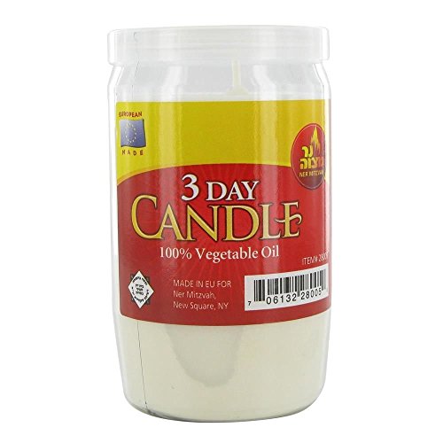 image for Ner Mitzvah Case of 20 x 3 Day Yartzeit Candle - Kosher Yahrtzeit Memo