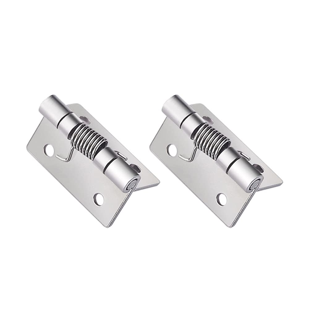 2PCS Self-Opening Spring Hinges, Stainless Steel Spring Door Hinges, Automatic Opening Hinges for Internal use in Residential and Commercial Building Projects(50×50×2MM)