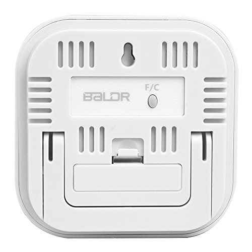 BALDR Square Thermometer and Hygrometer with Temperature Humidity Display Temperature Sensor (White)