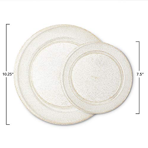 Glitter Gold Plastic Dinnerware Set 175 pieces Disposable Kitchenware