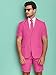 Opposuits Solid Colored Summer Suit of-Colourful Fancy Suit for Men Comes with Shorts, Jacket and Tie-Ideal Party or Festival Outfit,Hot Pink,36
