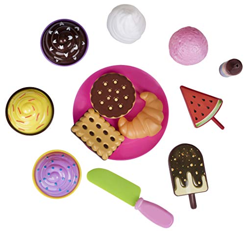 Playkidz Pretend Pastry Food, Pretend Play Set Toy Food, Educational Fun Little Pastries for Childrens Play Kitchen, Assortment of Fake Cookies, Cupcakes, Ice Cream etc.