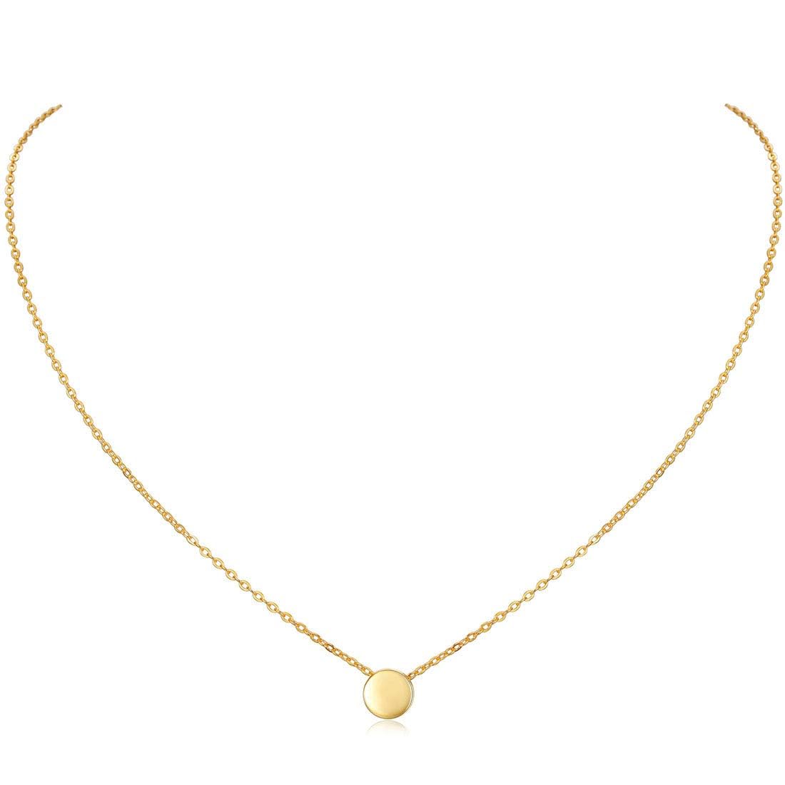 ChicSilver Gold Necklace for Women 925 Sterling Silver Coin Charm Necklaces Hypoallergenic Silver Chocker Chain 40cm+5cm — image 1