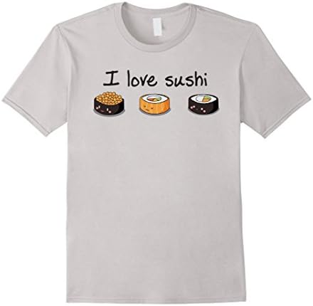 Men's Funny Tees This is Row I Roll Love Sushi Shirt 2XL Silver