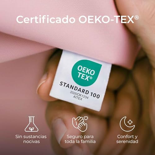 Funda Almohada 60x40 Algodón Reforzado (Pack de 2) - Rosa - Tela Apretada de 57 Hilos/cm² - Funda Almohada 40 x 60 - Certificación Oeko Tex - Dreamzie