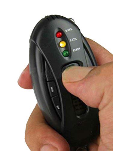 2018 New Design Breathalyzer Alcohol Tester with Timer/Alcohol Breath Tester/Keychain Alcohol Tester Digital LCD Alcohol Tester Analyzer Breath Breathalyzer, LED Flashlight, Colored LED - Thumbnail 4