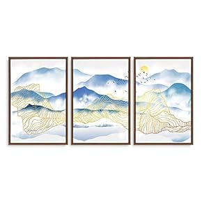 Framed Abstract Landscape Home Artwork for Living Room...