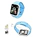 COSROLE Touch Screen Smart Watch Bluetooth V4.0 Smartwatch with Remote Camera & Padometer & Sleep Monitor Smart Wrist Watch Compatible with Android Samsung Huawei Sony for Kids Men Women - Blue