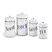 French Country Vintage Style White 4 Piece Canister Set