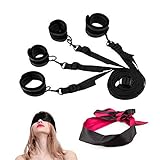 Fetish Bed Restraint Kit for Sex,Sex Straps BDSM Toys Sets with Hand Cuffs Ankle Cuff Bondage Tie up Handcuffs Mattress Harness Things Sex Play Game for Couples Women Men