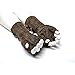 Punk Rave Steampunk Fingerless Motorcycle Faux Leather Gloves for Men Accessories Coffee S-L