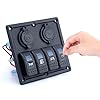 Amarine-made-Blue-LED-light-indicator-Waterproof-4-gang-rocker-switch-Panel-Double-USB-Power-Charger-Adapter-12V-Cigarette-Lighter-Socket-for-Marine-Boat-CarMarinePN-R4S2