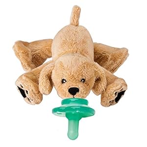 Nookums Paci-Plushies Buddies – Retriever Pacifier Holder – Adapts to Name Brand Pacifiers, Suitable for All Ages, Plush…