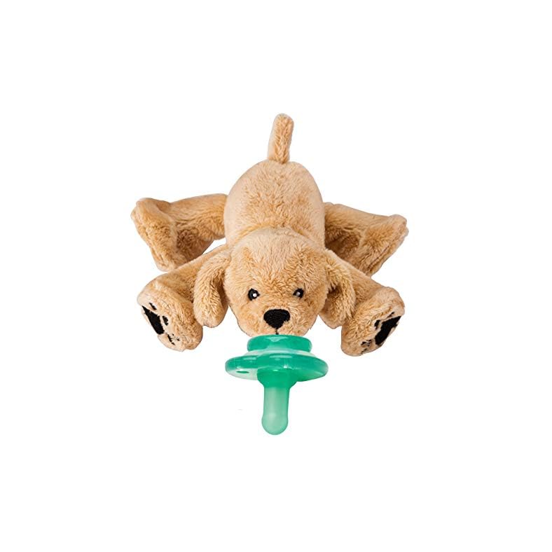 Nookums Paci-Plushies Buddies – Retriever Pacifier Holder – Adapts to Name Brand Pacifiers, Suitable for All Ages, Plush…