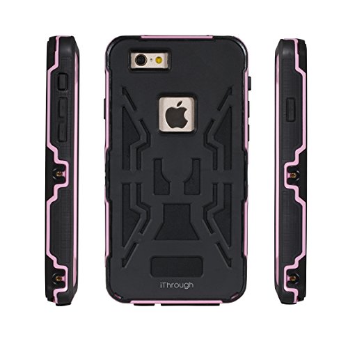 iPhone 6S Waterproof Case, iThrough iPhone 6 Waterproof Case, Dust Proof, Snow Proof, Shock Proof, Heavy Duty Full Body Protective Carrying Case, Hard Bumper Cover for iPhone 6S, iPhone 6 (Pink) - Thumbnail 4