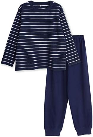 綿100 長袖ガールズ パジャマ Tシャツ素材 ルームウェア ボーダー 夏 春 商店