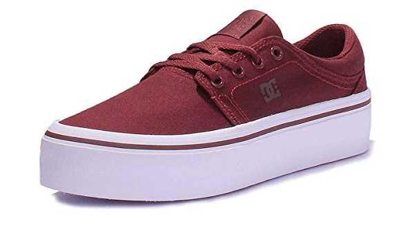 burgundy platform trainers
