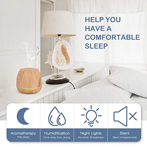 Homeweeks Diffuser, Diffuser for Essential Oils 500ml Colorful Wood