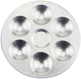 Watercolor Palette Aluminum Round Art Paint Drawing Tray 6 Holes Color Palette Oil Water Color Painting Color Mixer