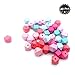 Exasinine 40 Pcs Candy Colors Geometric Wooden Beads 16 Face Wood Ball for DIY Craft Jewelry Making, 0.78 Inch (Geometric)