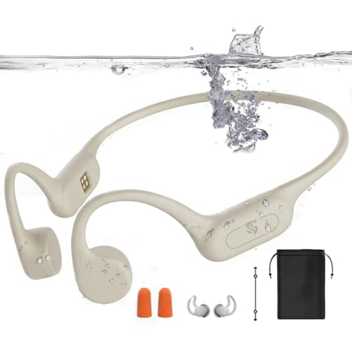 Swimming Headphones - Bone Conduction Headphones Bluetooth 5.4, IPX8 Waterproof Sports Headphones with MP3 Mode, Underwater Open Ear Headphones with 32 GB Memory, Lightweight & Safe for Running